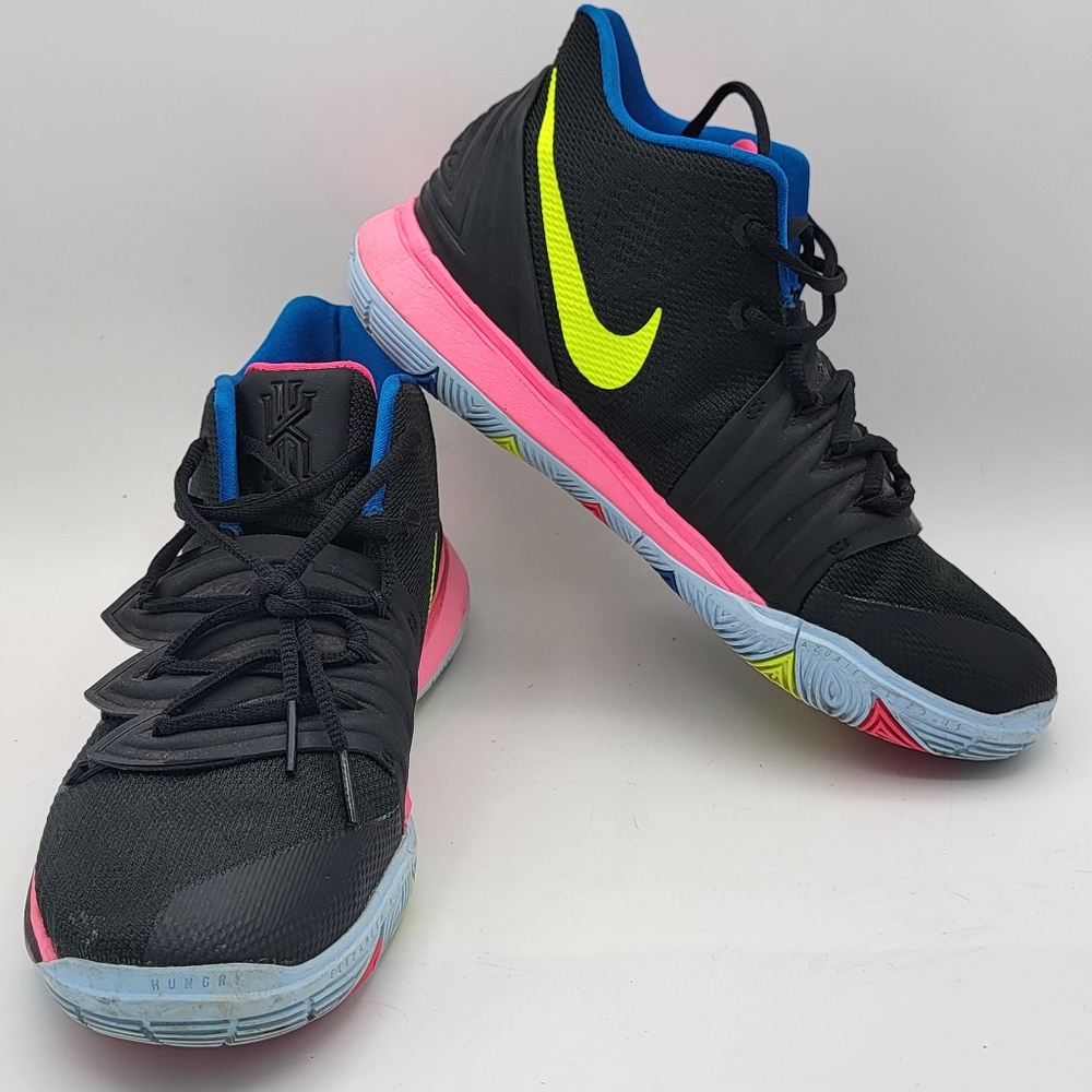 Black and‎ Pink Athletic Shoes with Neon Accents SIZE 6.5Y; 8W